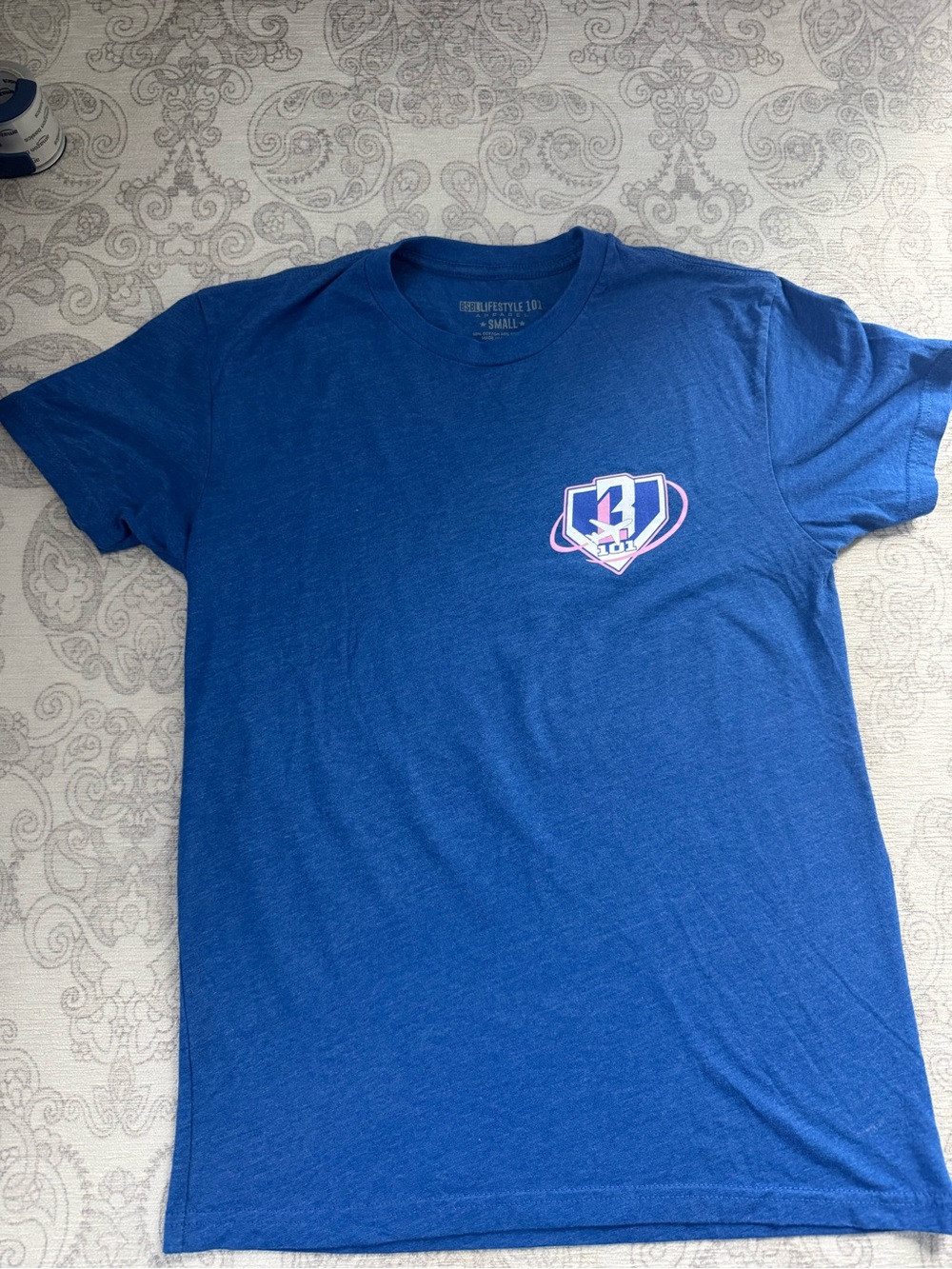 Baseball lifestyle 101- Blue Graphic Crewneck T-Shirt - men’s Small